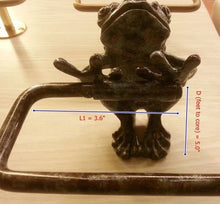 Load image into Gallery viewer, Brass Roll Tissue Paper Holder Hang GREEN FROG Toilet Wall free standing toilet