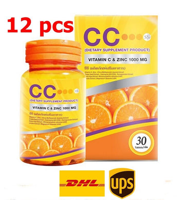 12x CC NANO Vitamin C 1000mg+ZINC 100g Best Skin Nourishing Whitening 30 Capsule