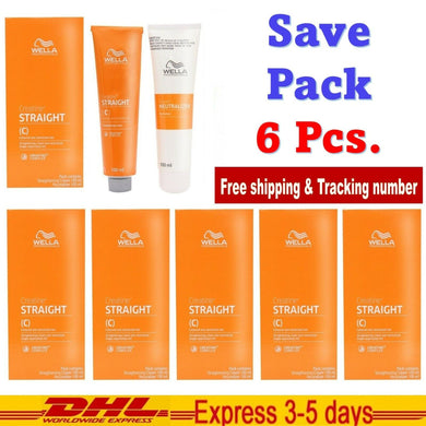 6x WELLA Straight Hair Mild C/S Resistant Creatine Cream Wellastrate Hair Care