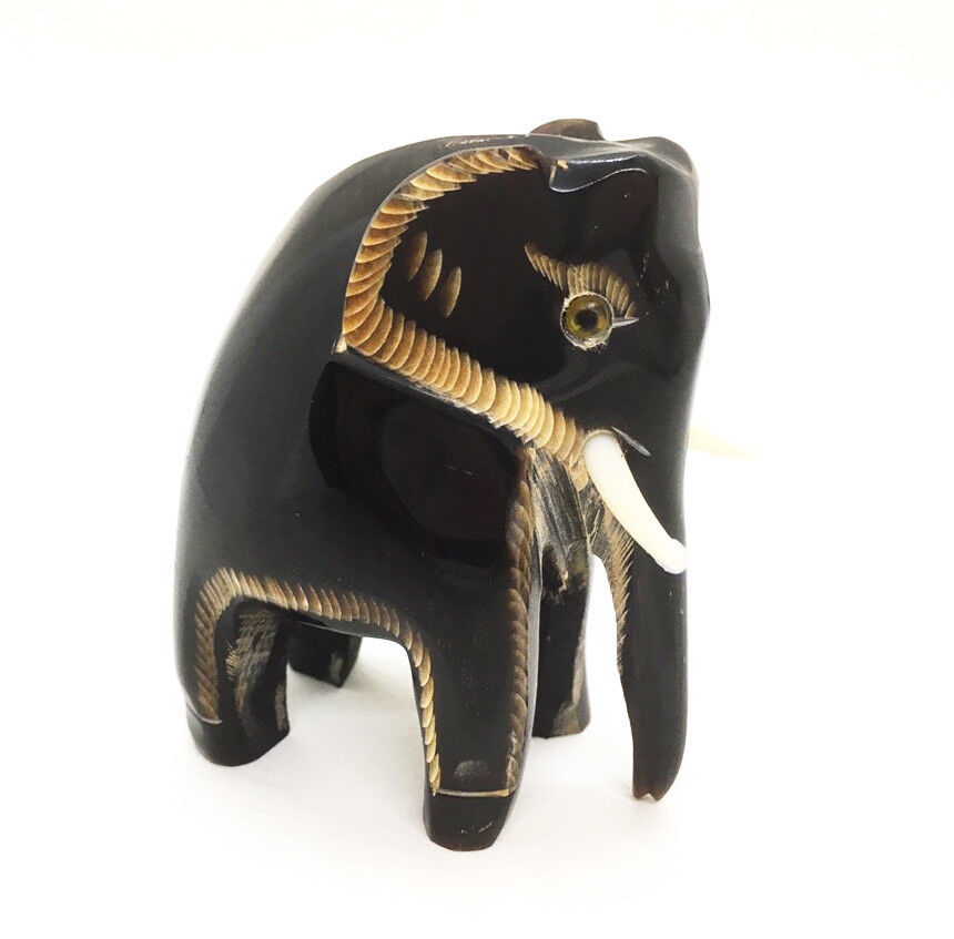 Elephant Pachyderm Buffalo Animal Horn Collection Unique Carving chic Bunch 2.6