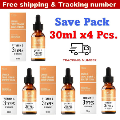4x Gravich Triple Vitamin C Booster Serum Brightens Skin Reduce Dullness 30ml