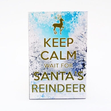 Keep Calm Santa's Reindeer Design Vintage Poster Magnet Fridge Collectible
