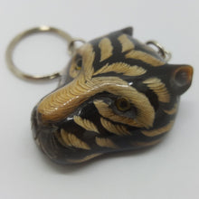 Load image into Gallery viewer, TIGER Keyring Water Buffalo&#39;s Horn Carve Figurine Keychain Lucky Talisman (B)