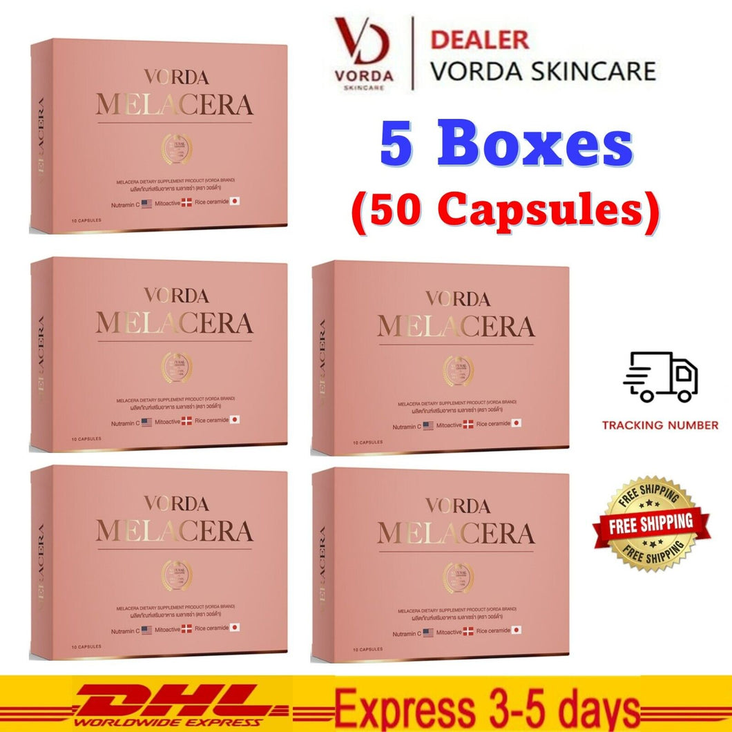5x Vorda Melacera Supplement Reduce Wrinkles Blemishes Freckles Skin Nutramin C