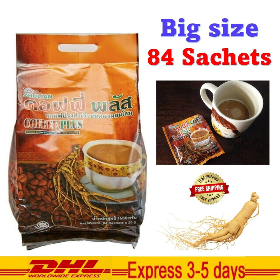 Zhulian Coffee Plus WITH GINSENG HEALTH CARE High Quality Big Size (84 Sachets)