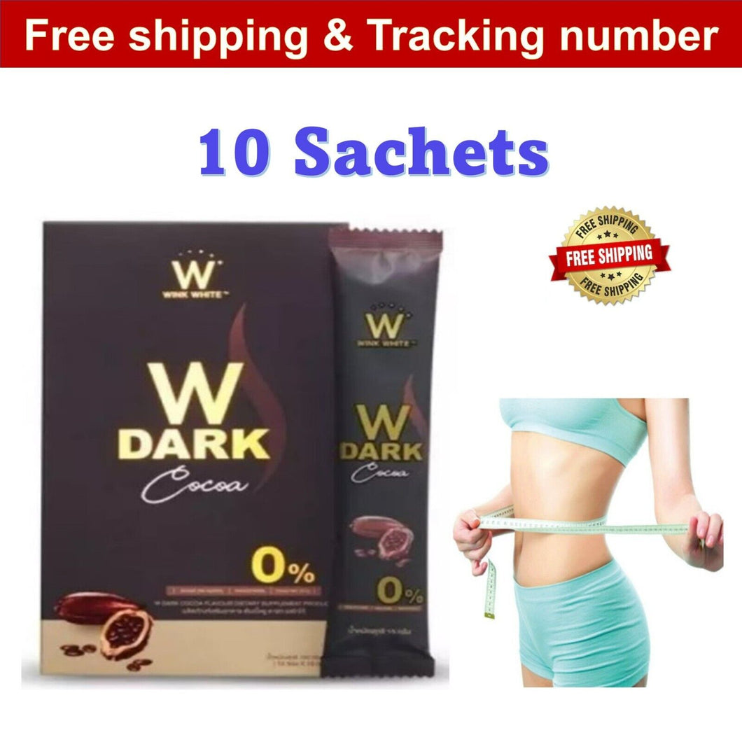 New W Choco By Wink White Dark Cocoa Instant Drink Weight Control (10 Sachets)