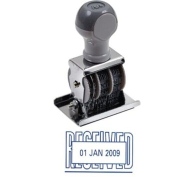 2020-2030 Text Received Rubber Stamp Date Month Year Wheel Stamper Office