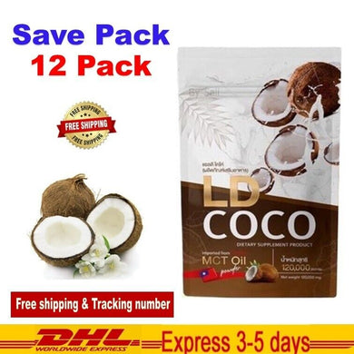 12 Packs LD COCO Coconut MCT Oil Powder Cold Pressed Weight Control Burn Fat