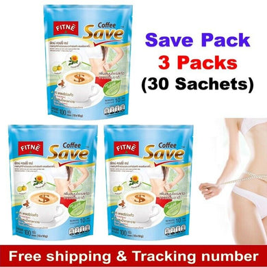 3x Coffee FITNE Save Instant Weight Control Mix Safflower Garcinia Body Slim