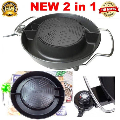 2 in 1 Thai Korean electric BBQ grill&Hot Pot Nonstick Mookata 14