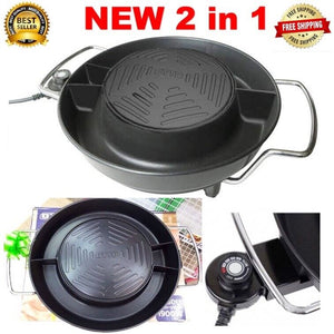2 in 1 Thai Korean electric BBQ grill&Hot Pot Nonstick Mookata 14" Otto (GR-175)