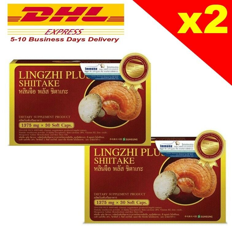 LINGZHI PLUS Shitake Emulsifiers Ganoderma Lucidum Herbal (30 Capsulesx2 Boxes)