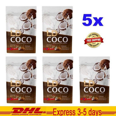 5x LD COCO Coconut MCT Oil Powder Cold Pressed Weight Control Burn Fat 120g