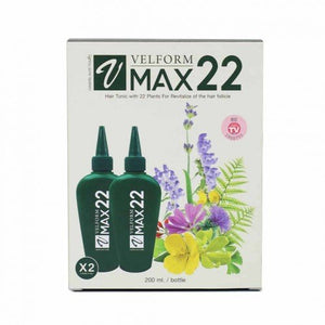 Velform Max22 Tonic Natural Stop Hair Fall Loss Promote Hair Growth 200ML X2